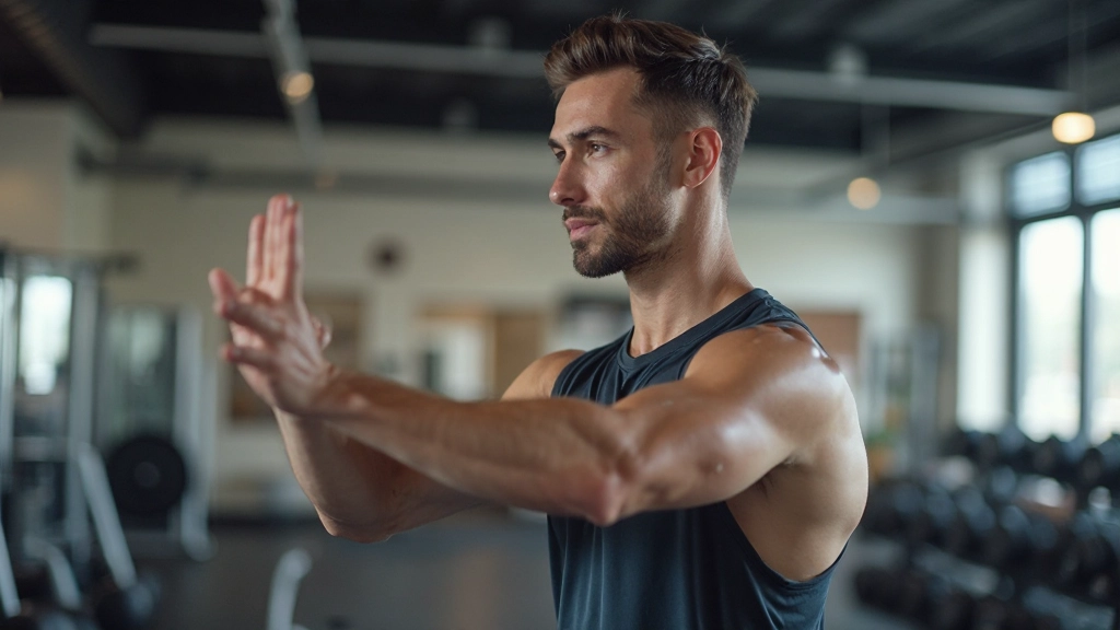 Спортивный человек выполняет упражнение в современном спортзале