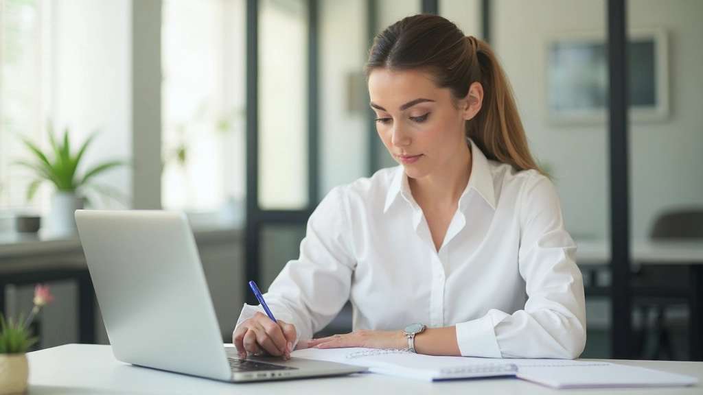 Профессиональное фото человека, работающего с планировщиком и ноутбуком на рабочем столе