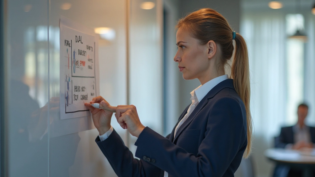 Профессиональное фото целевого плана на доске с графиками и стратегией развития